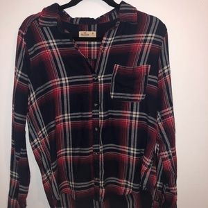 This is a red, white and blue Hollister flannel.